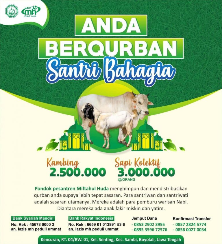 ANDA BERQURBAN, SANTRI BAHAGIA
