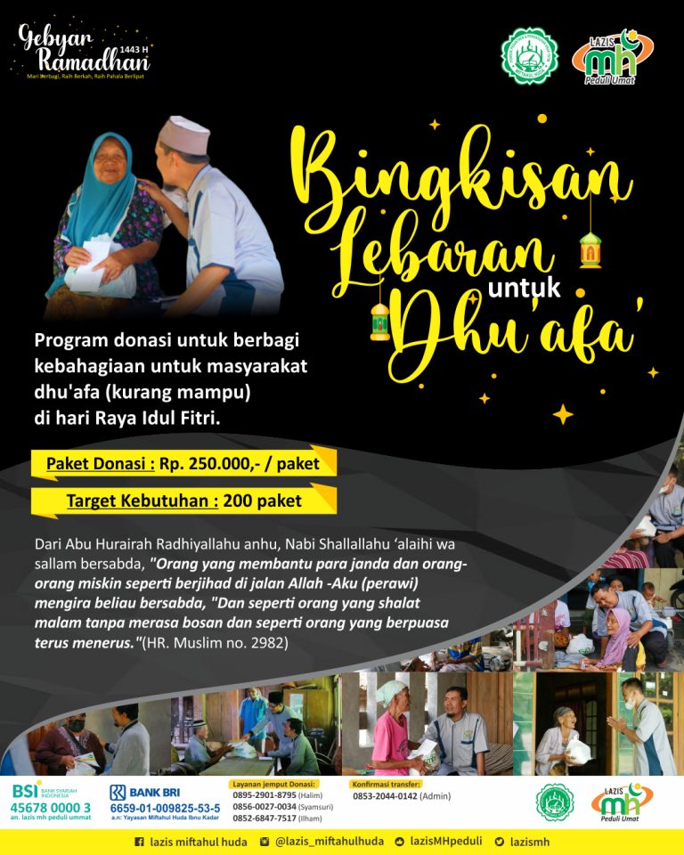 BERBAGI 200 PARCEL LEBARAN⁣ UNTUK MASYARAKAT DHU’AFA’